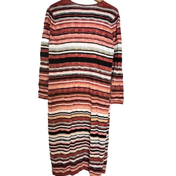 Peruvian Connection Via Ragatta Striped cardigan XL Open Front Duster - Picture 2 of 7